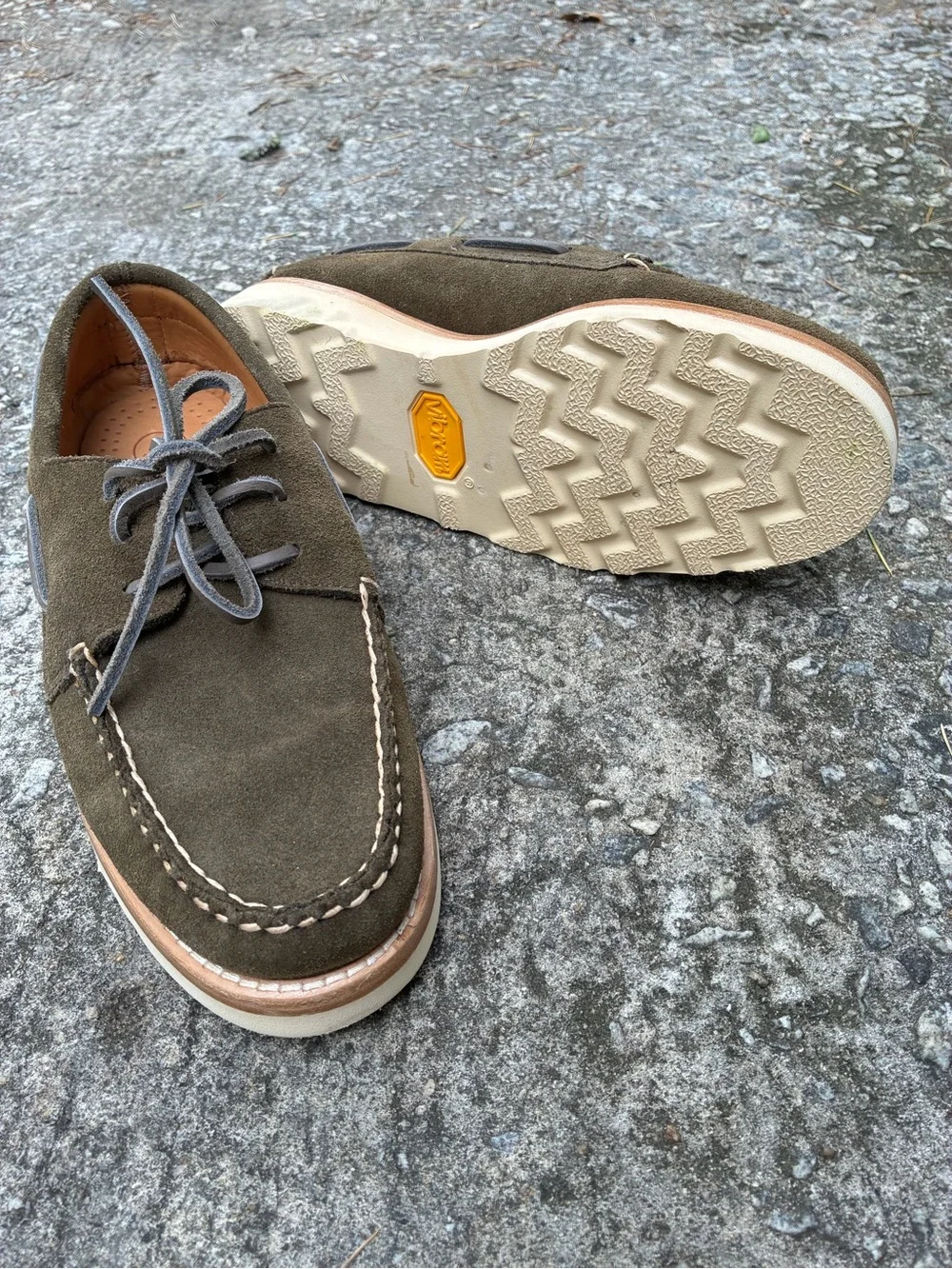Sperry Men's Olive Suede Boat Shoes - Classic Moc Toe 8